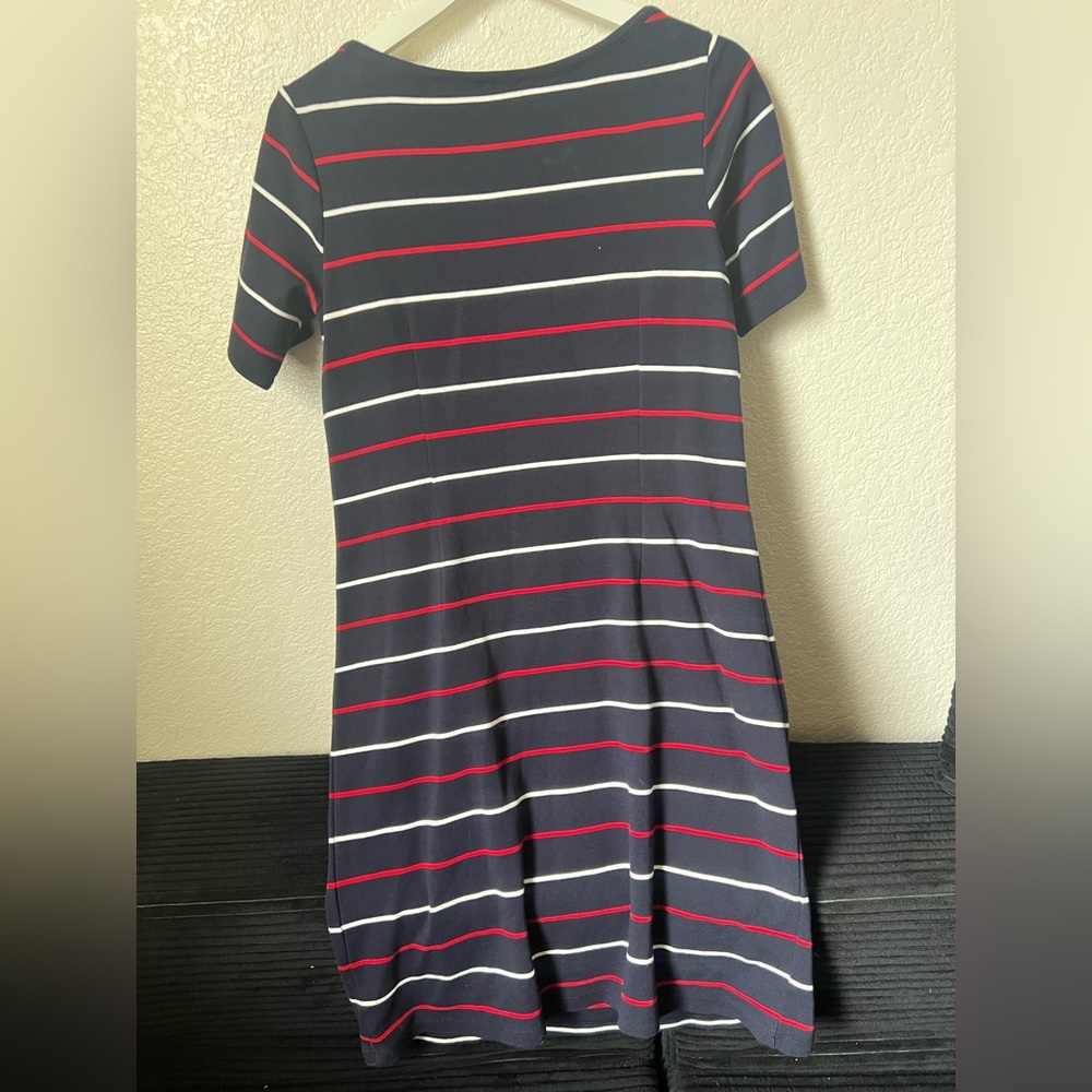 Talbots Navy Dress with Red and White Stripes - Picture 4 of 5